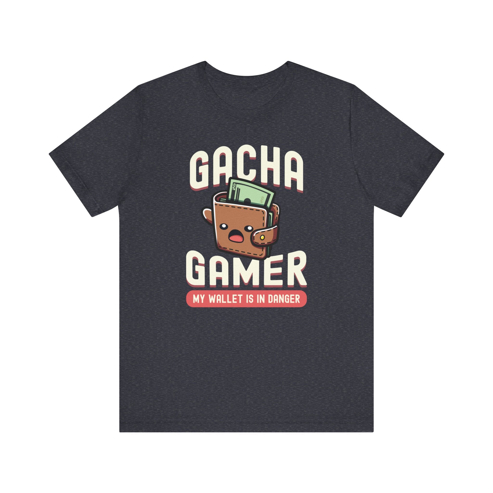 Unisex Gacha Gamer My Wallet is in Trouble T Shirt Heather Navy S 