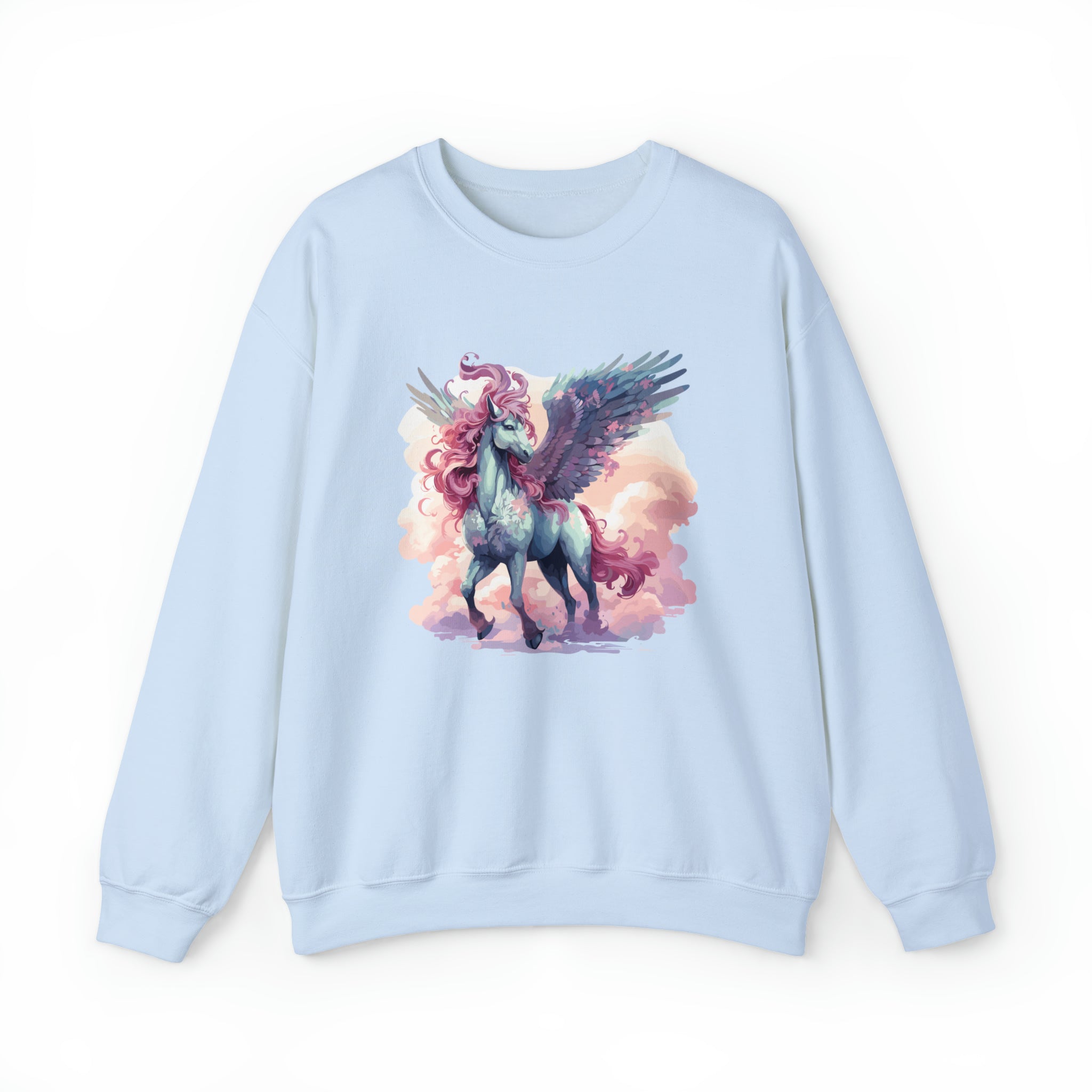 Unisex Pegasus Clouds Sweatshirt S Light Blue 