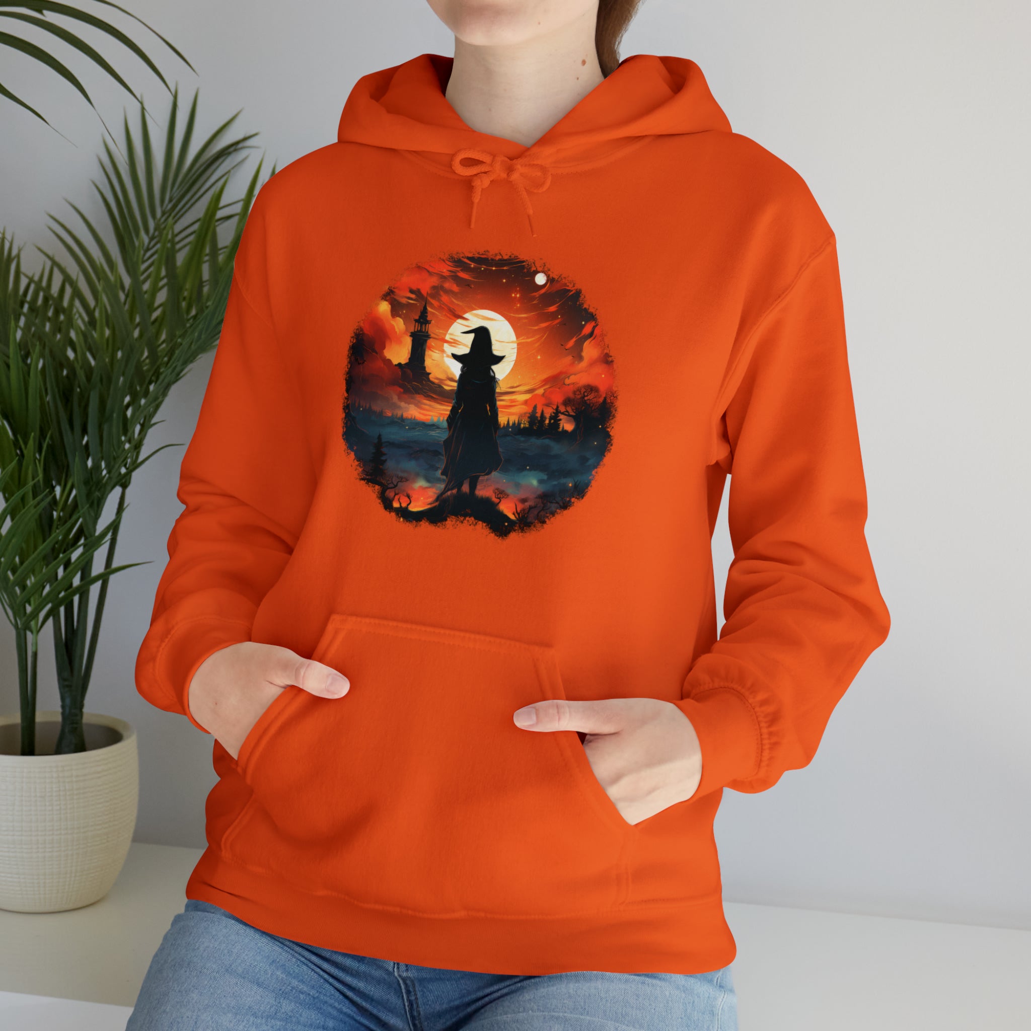 Unisex Witch Silhouette Hoodie   