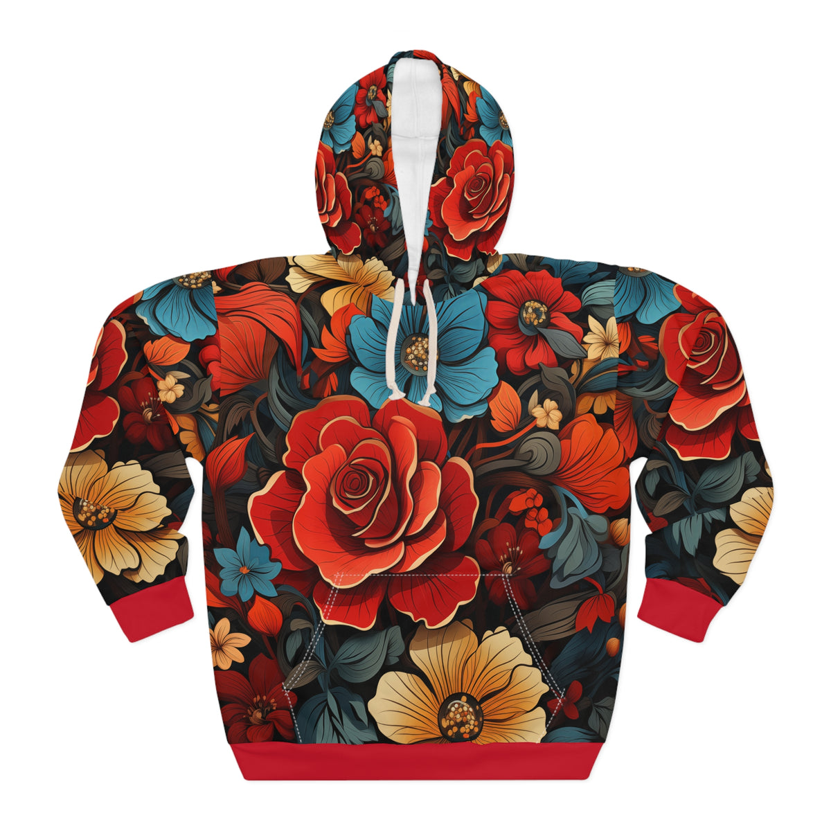 Unisex Colorful Flowers All Over Print Hoodie XS  