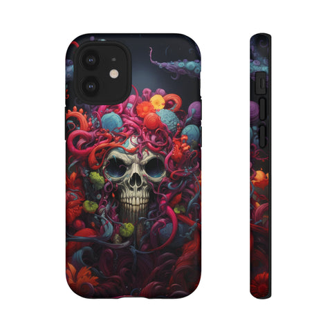 Psychedelic Skull & Tentacles Phone Case iPhone 12 Mini Matte 