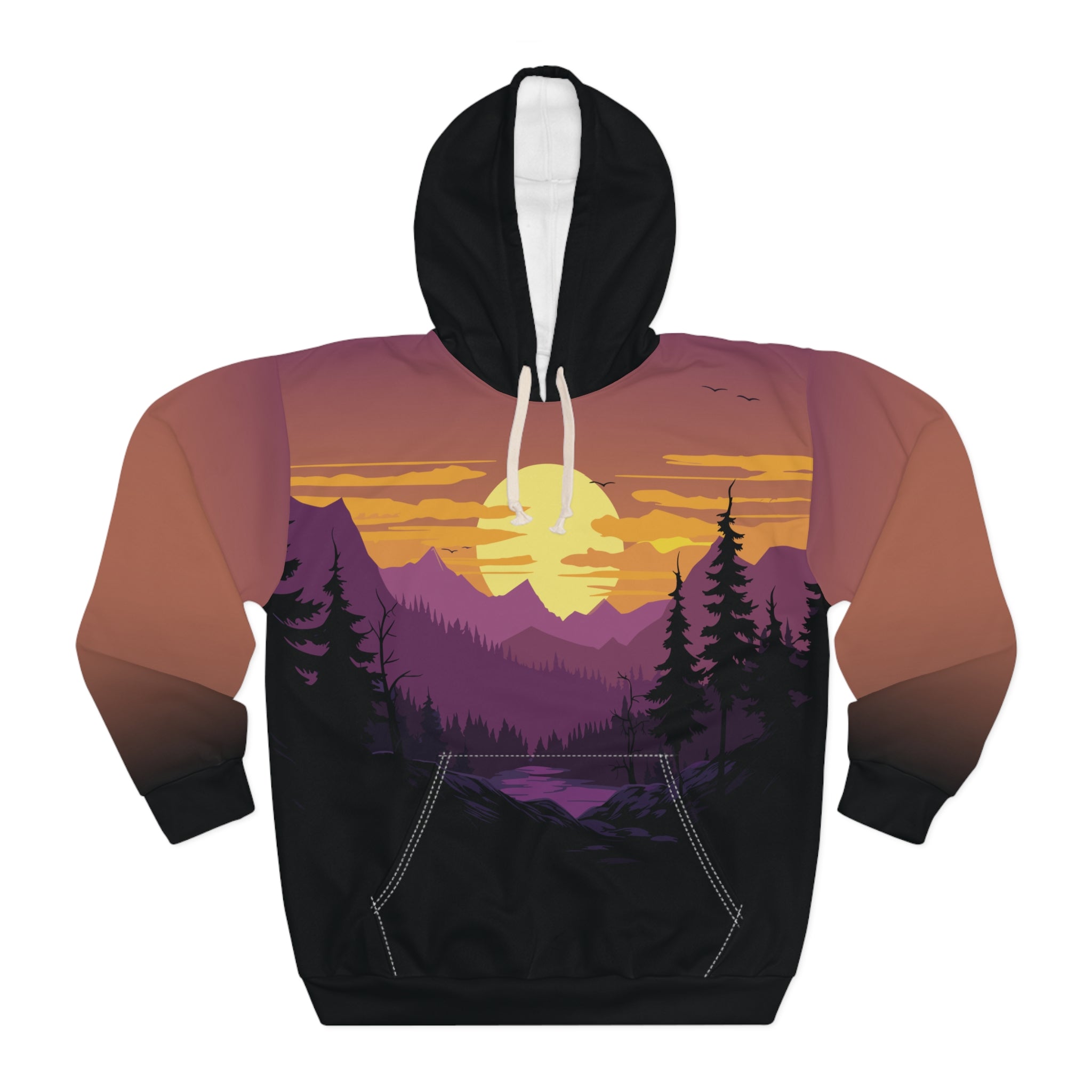 Unisex Sunset Wolf All Over Print Hoodie XS  