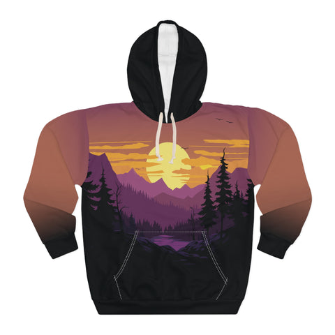 Unisex Sunset Wolf All Over Print Hoodie XS  