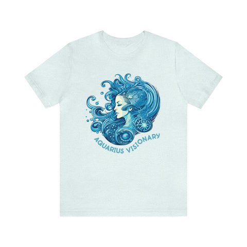 Unisex Aquarius Visionary T Shirt Heather Ice Blue S 