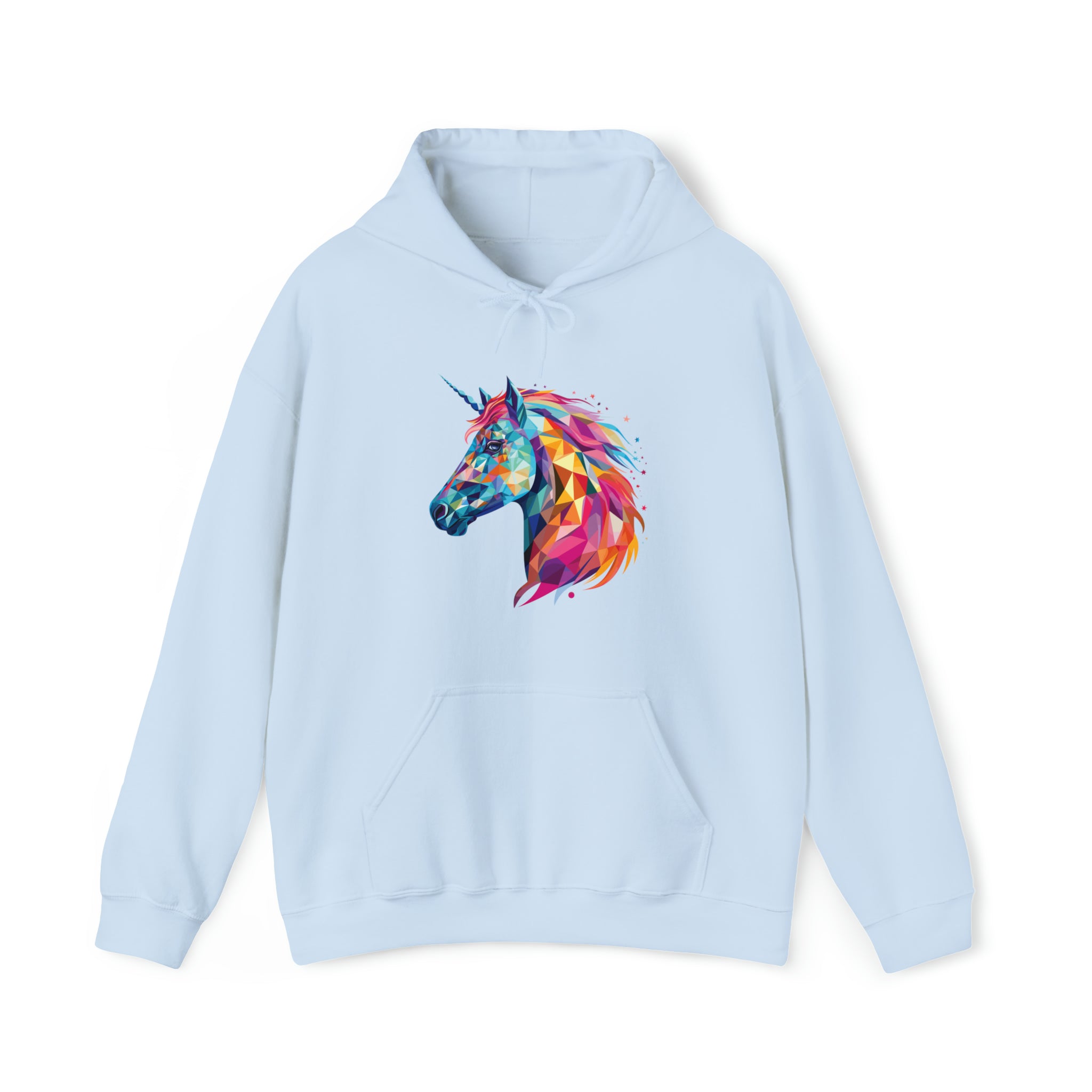 Unisex Crystallized Unicorn Mane Hoodie Light Blue S 