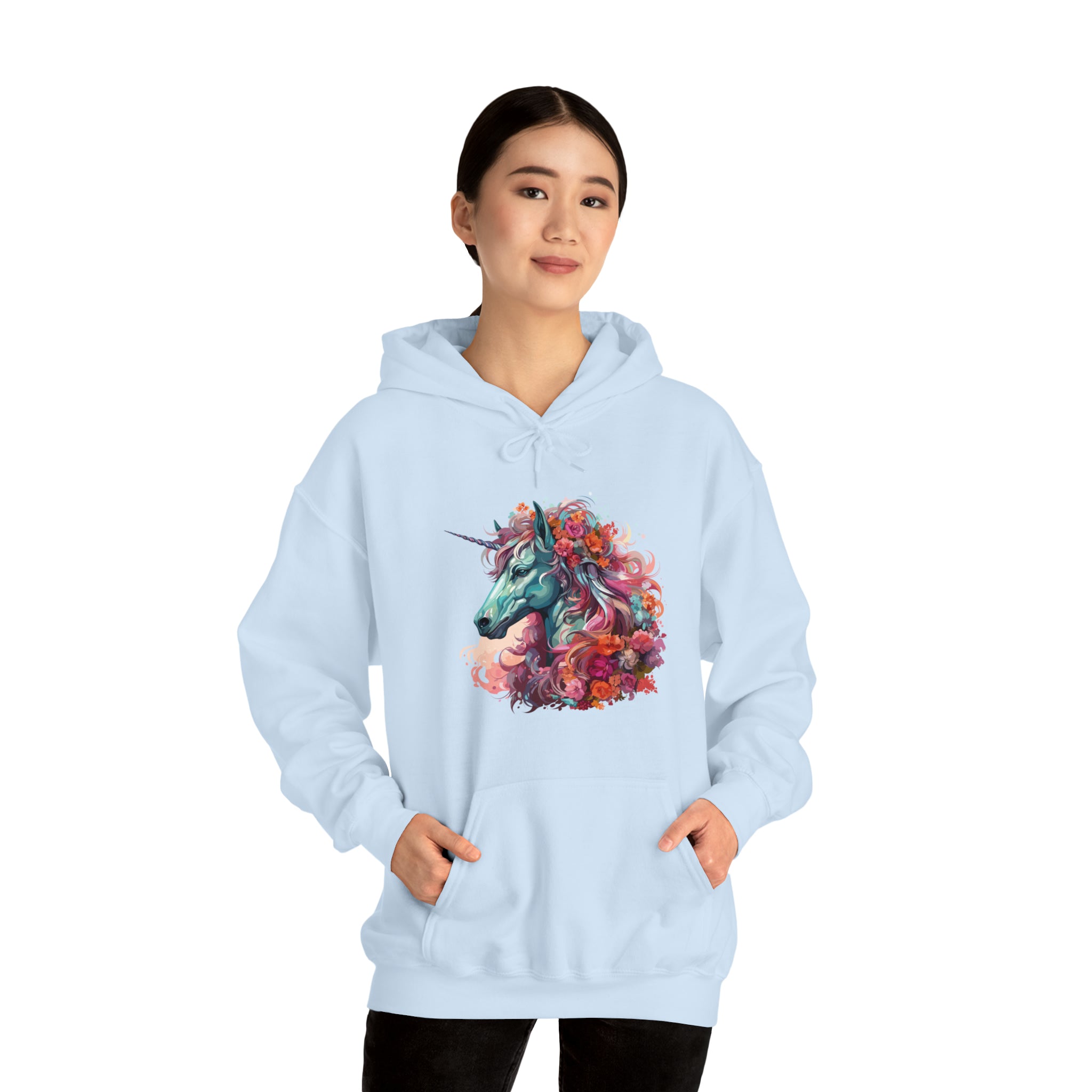 Unisex Unicorn Flowers Hoodie   