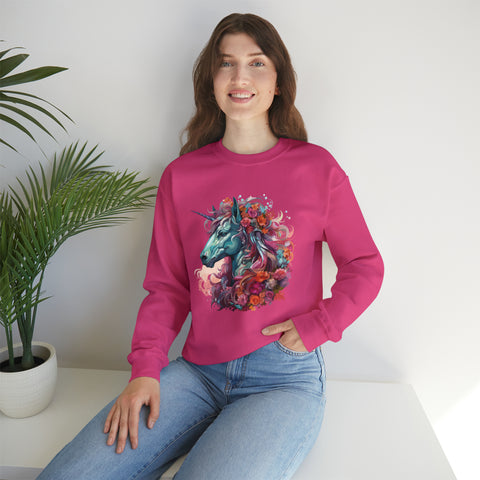 Unisex Unicorn Flowers Sweatshirt   