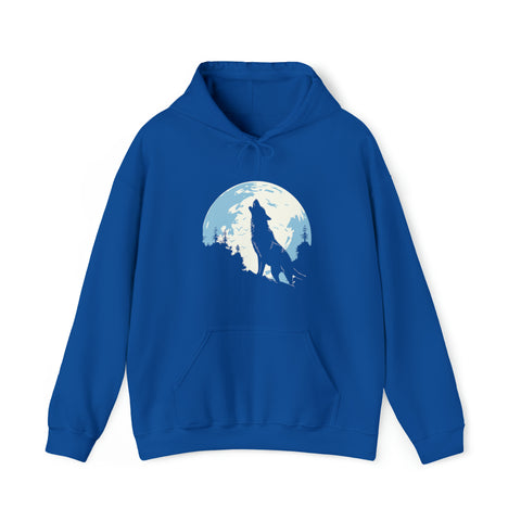 Unisex Howling Wolf Hoodie Royal S 