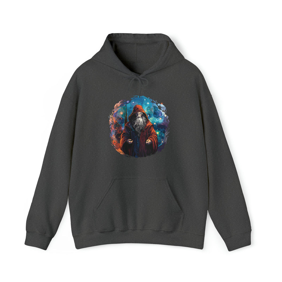 Unisex Galactic Wizard Hoodie Dark Heather S 