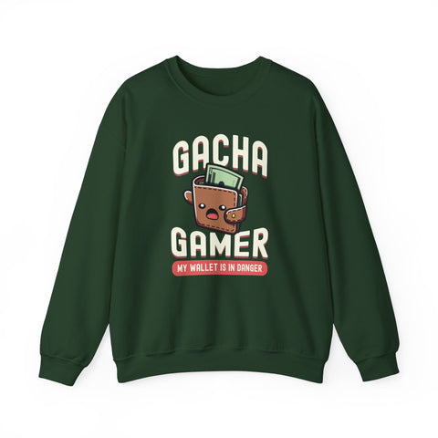 Unisex Gacha Gamer My Wallet is in Trouble Sweatshirt S Forest Green 