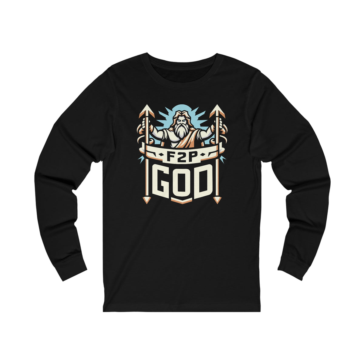 Unisex F2P God Long Sleeve T Shirt S Black 