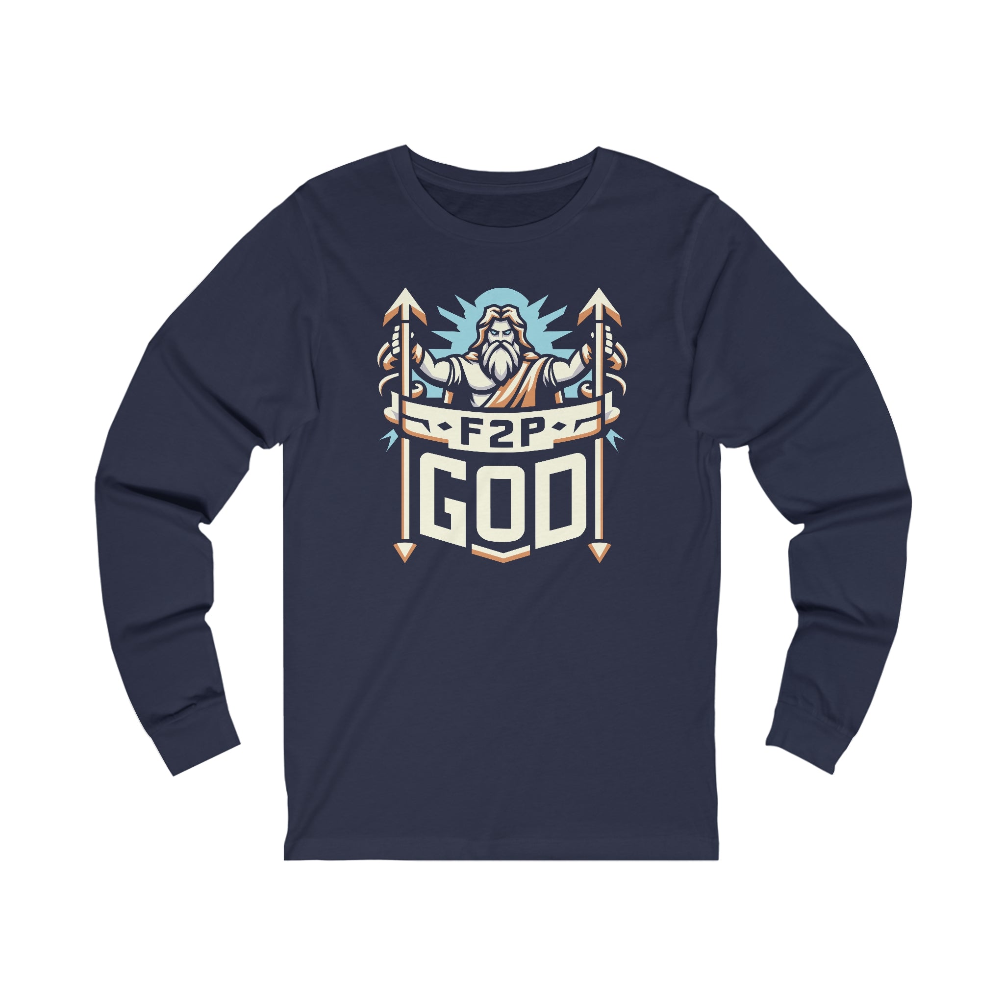 Unisex F2P God Long Sleeve T Shirt S Navy 