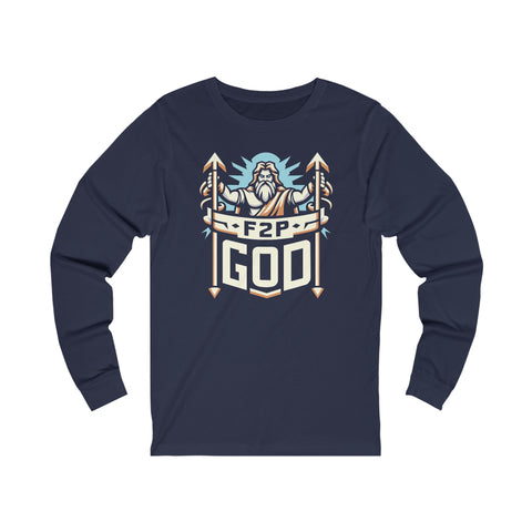 Unisex F2P God Long Sleeve T Shirt S Navy 