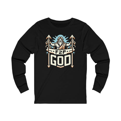 Unisex F2P God Long Sleeve T Shirt S Black 