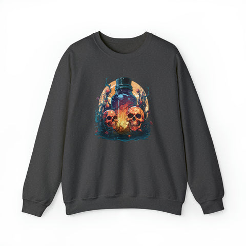 Unisex Magic Potion & Skulls Sweatshirt S Dark Heather 