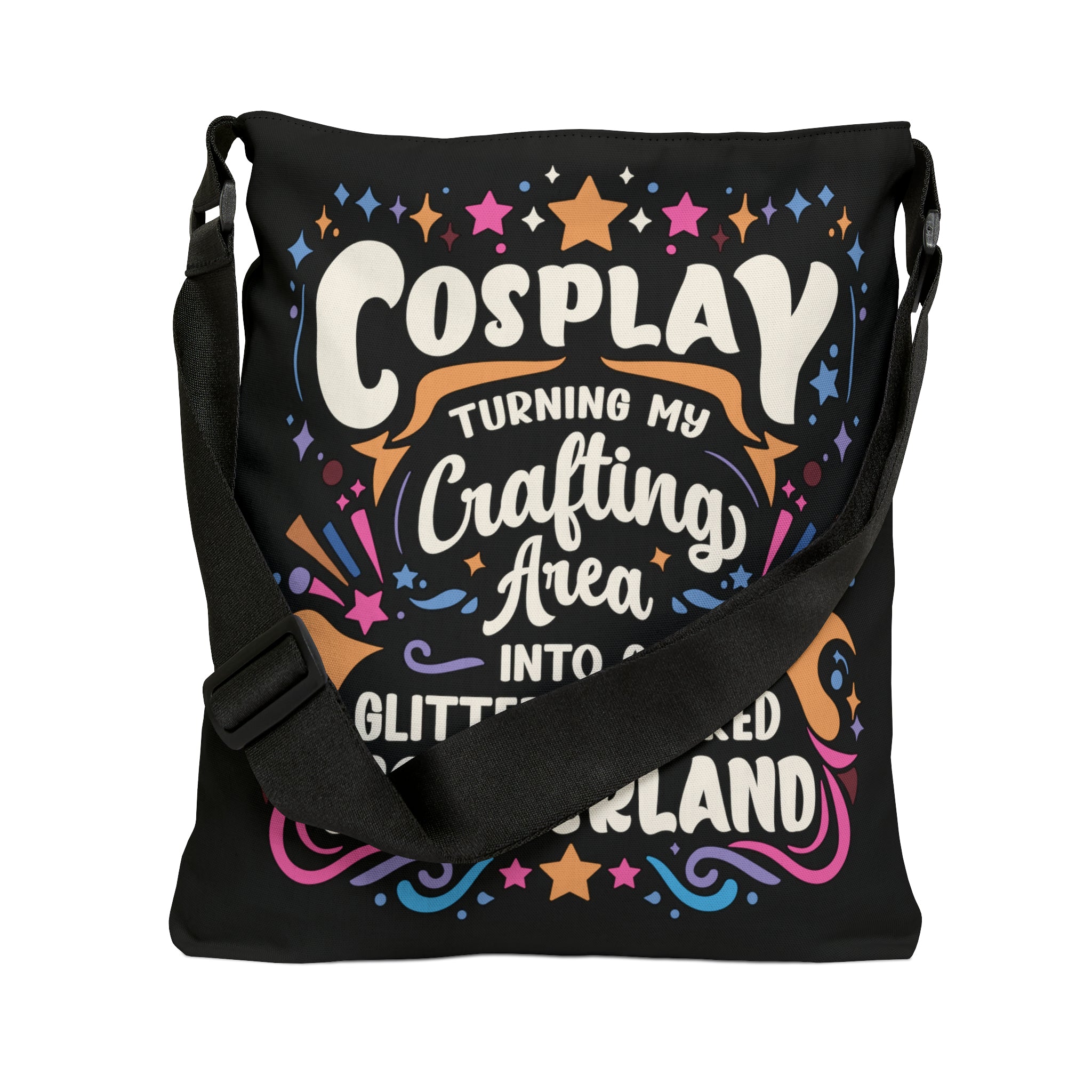 Cosplay Glitter-Covered Wonderland Adjustable Tote Bag   