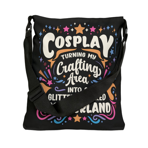 Cosplay Glitter-Covered Wonderland Adjustable Tote Bag   