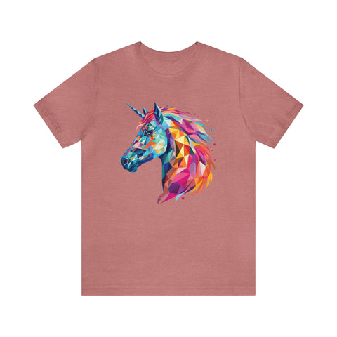 Unisex Crystallized Unicorn Mane T Shirt Heather Mauve S 