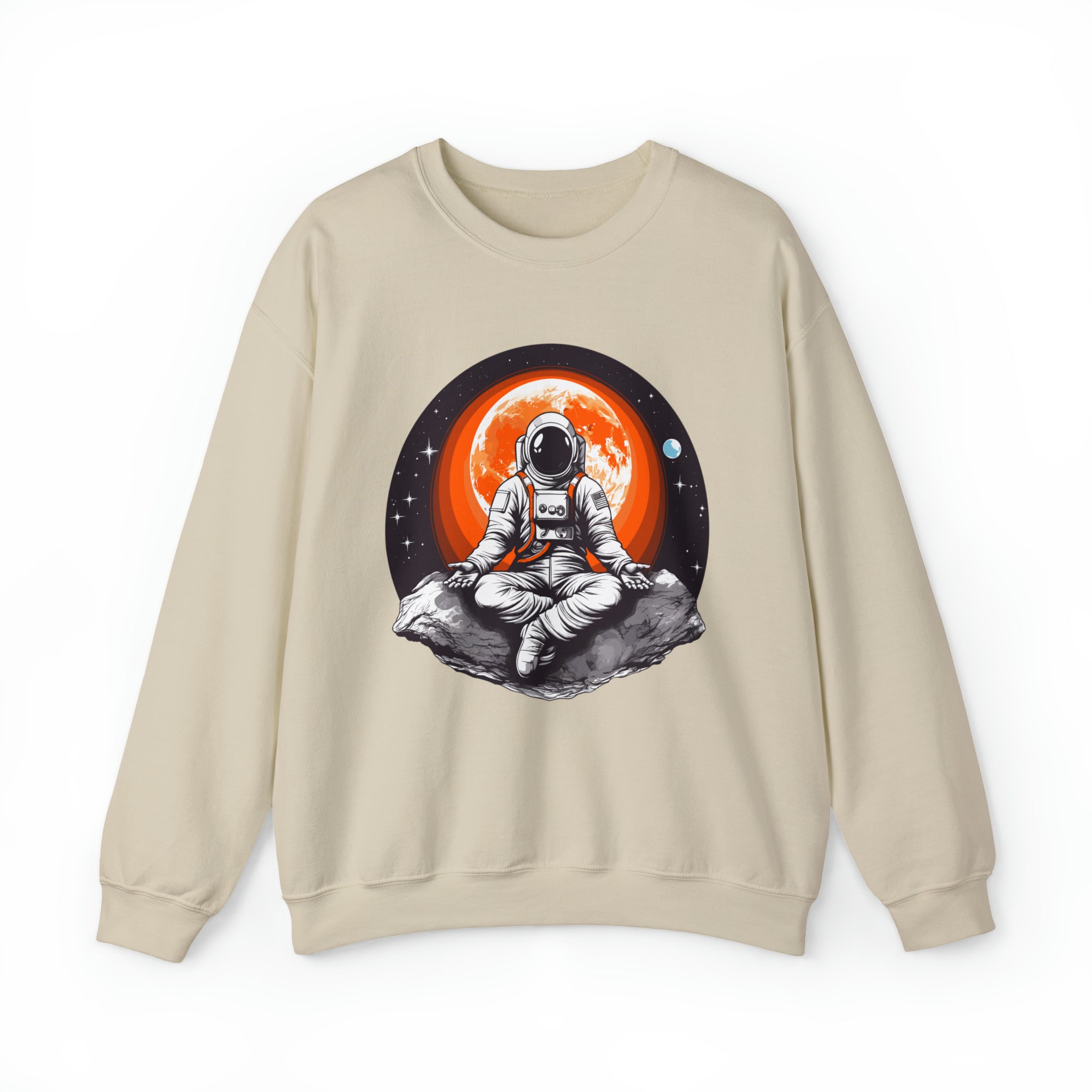 Unisex Meditating Astronaut Sweatshirt S Sand 