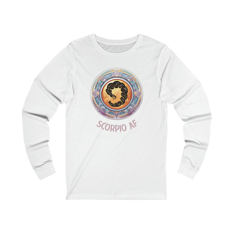 Unisex Scorpio AF Long Sleeve T Shirt S White 