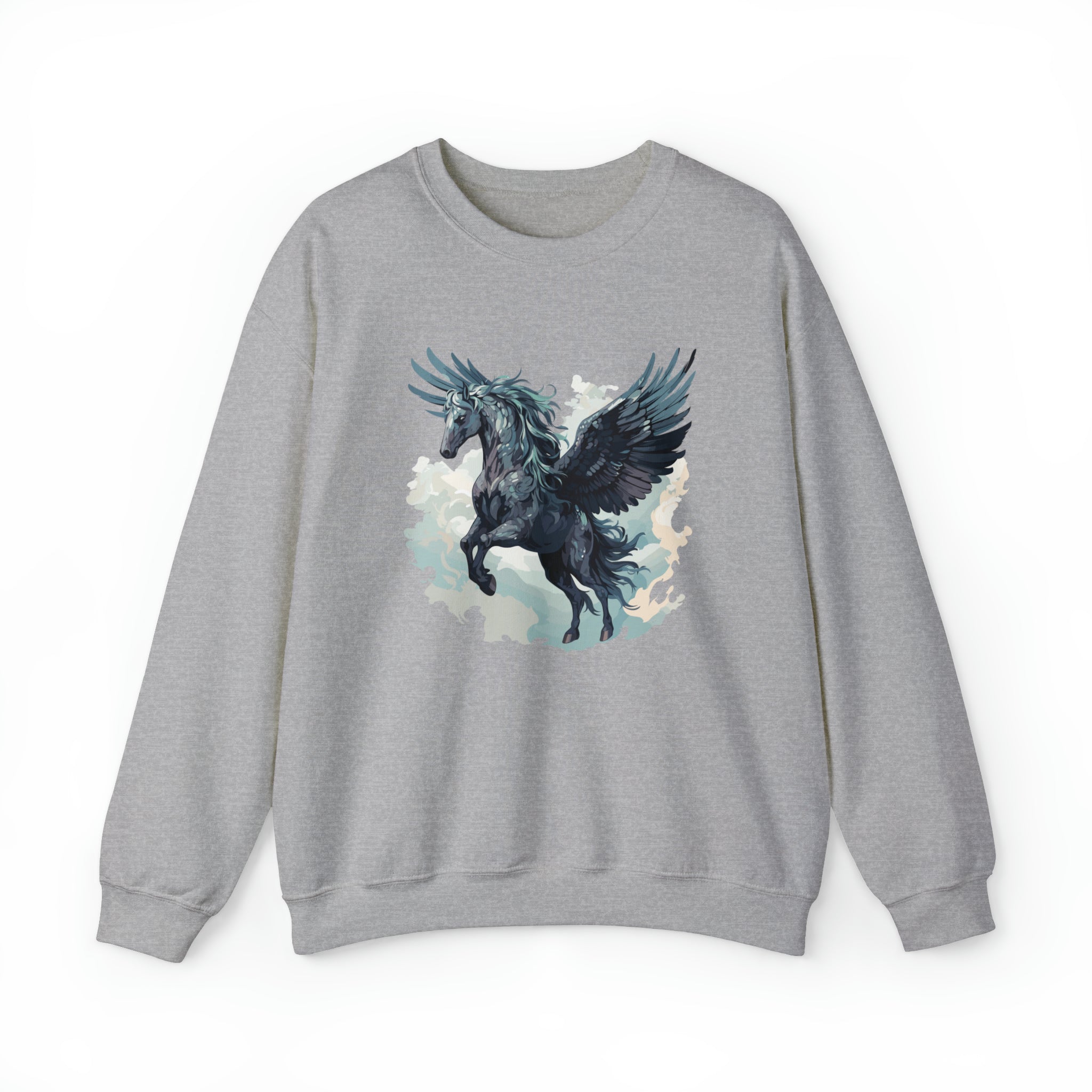 Unisex Majestic Pegasus Sweatshirt S Sport Grey 