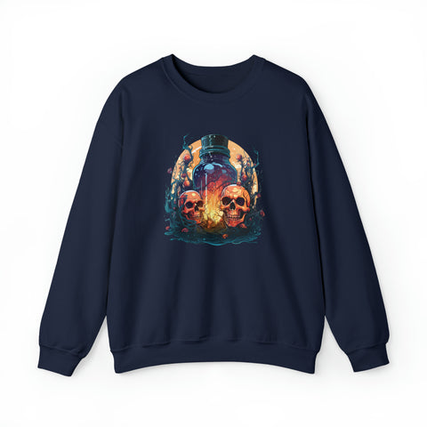 Unisex Magic Potion & Skulls Sweatshirt S Navy 