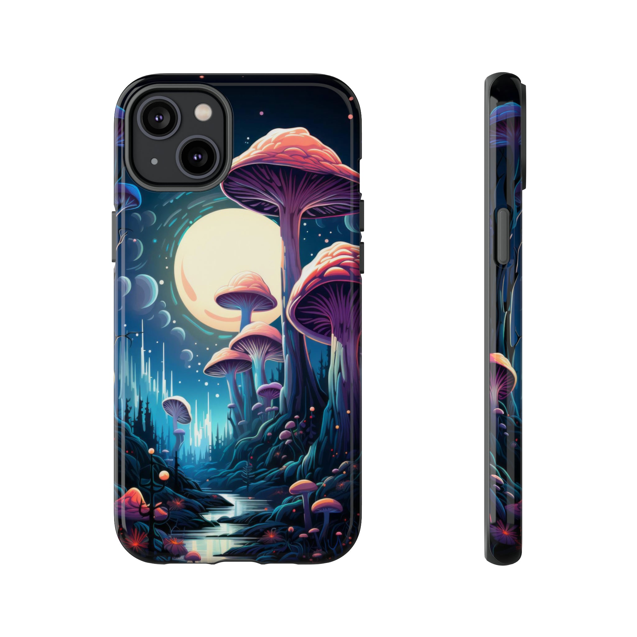 Mushroom Moonlight Phone Case iPhone 14 Plus Glossy 