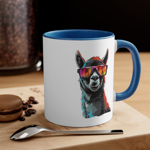 11oz Black Llama Sunglasses Coffee Mug   