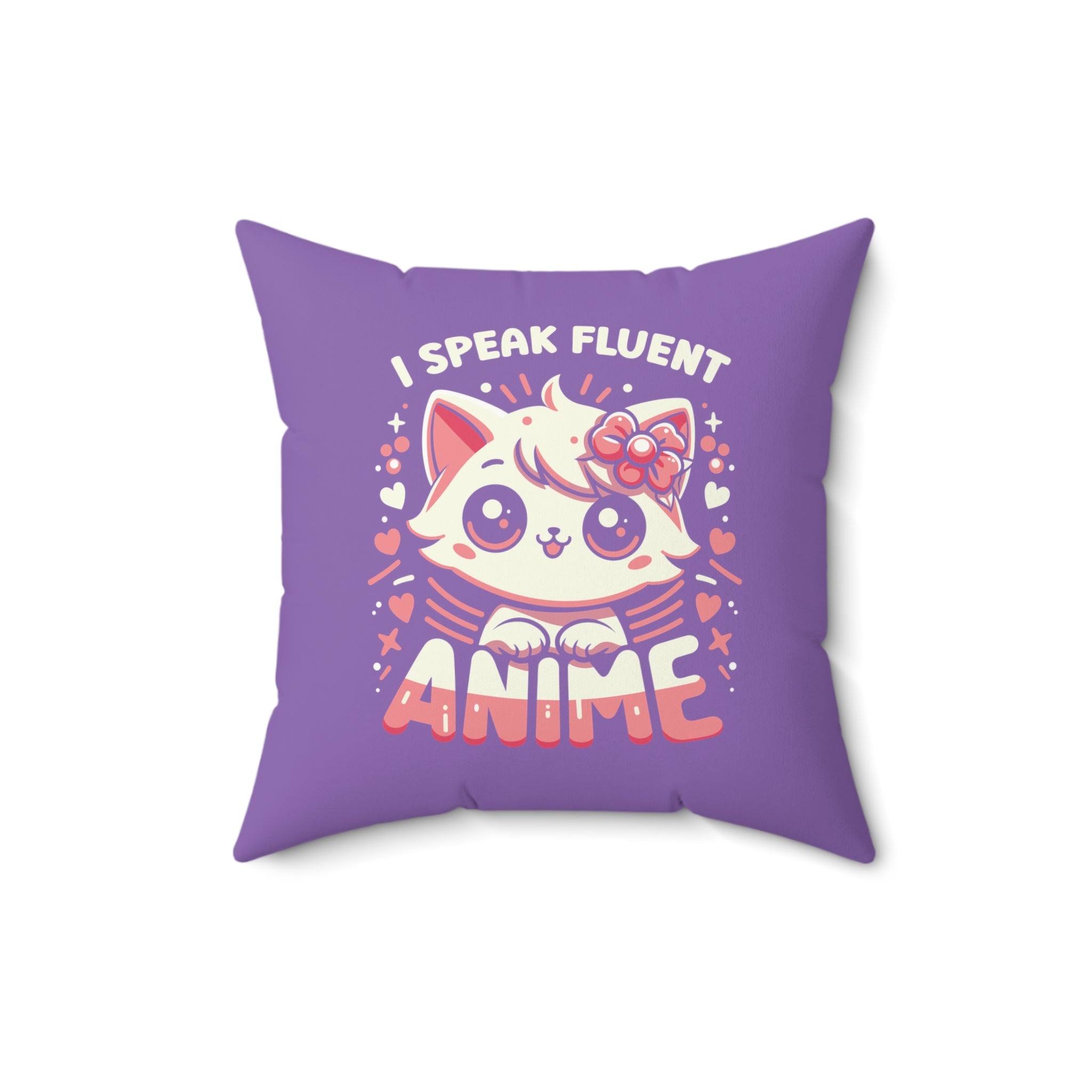 I Speak Fluent Anime Cute Cat Pillow 16" × 16"  