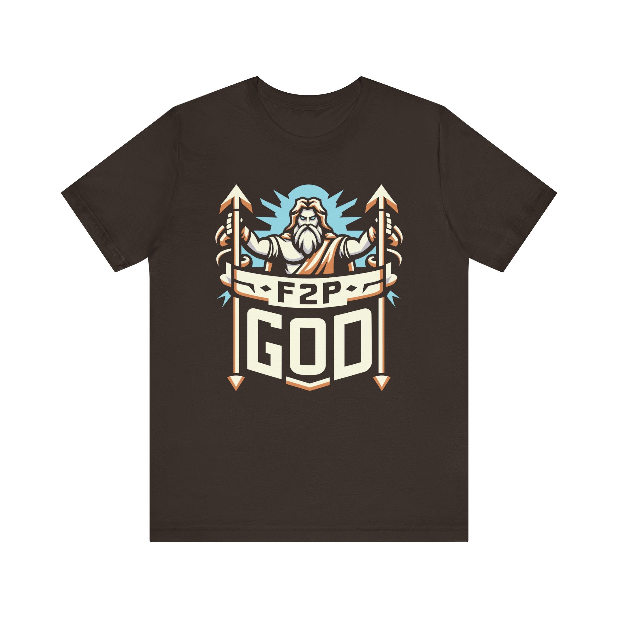 Unisex F2P God T Shirt Brown S 