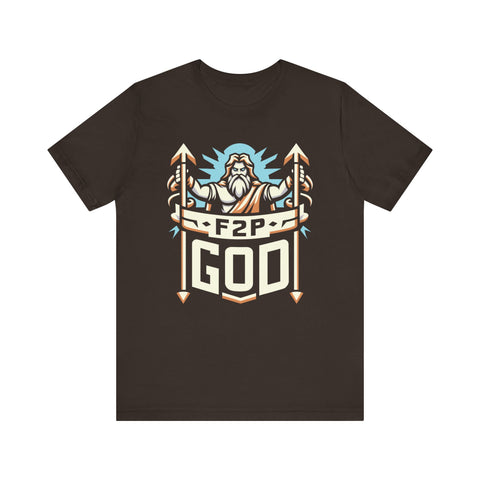 Unisex F2P God T Shirt Brown S 