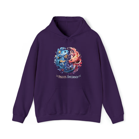 Unisex Pisces Dreamer Hoodie Purple S 