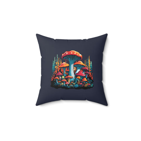 Orange Mushroom Forest Pillow   