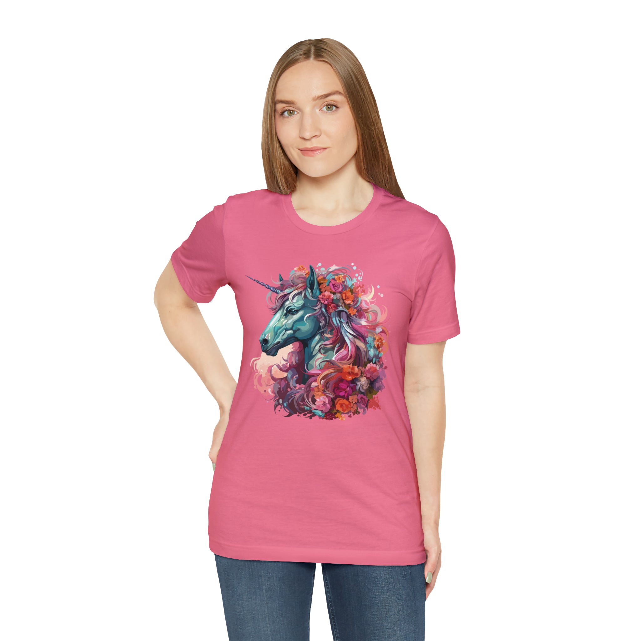 Unisex Unicorn Flowers T Shirt   