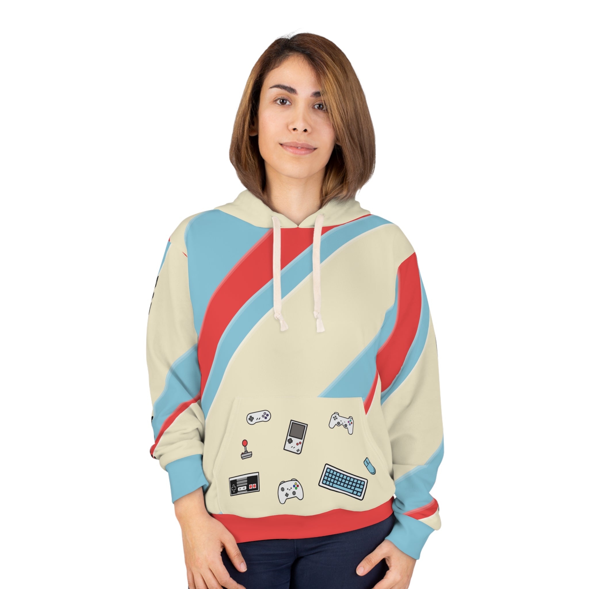 Unisex Retro Gamer All Over Print Hoodie   