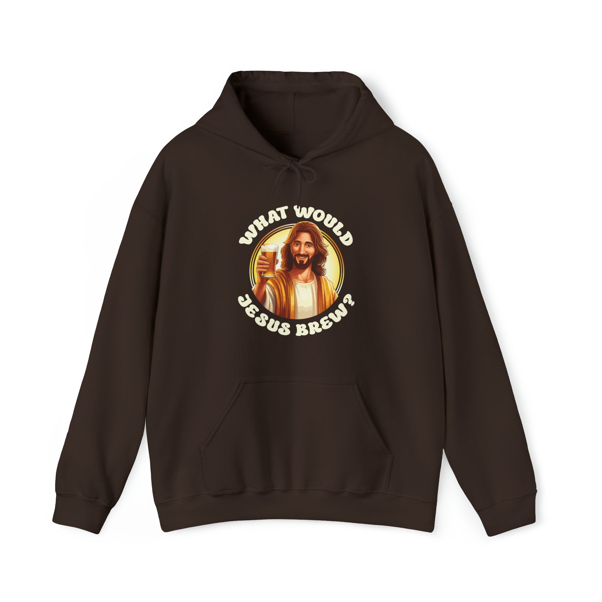 Unisex What Would Jesus Brew Beer Hoodie Dark Chocolate S 