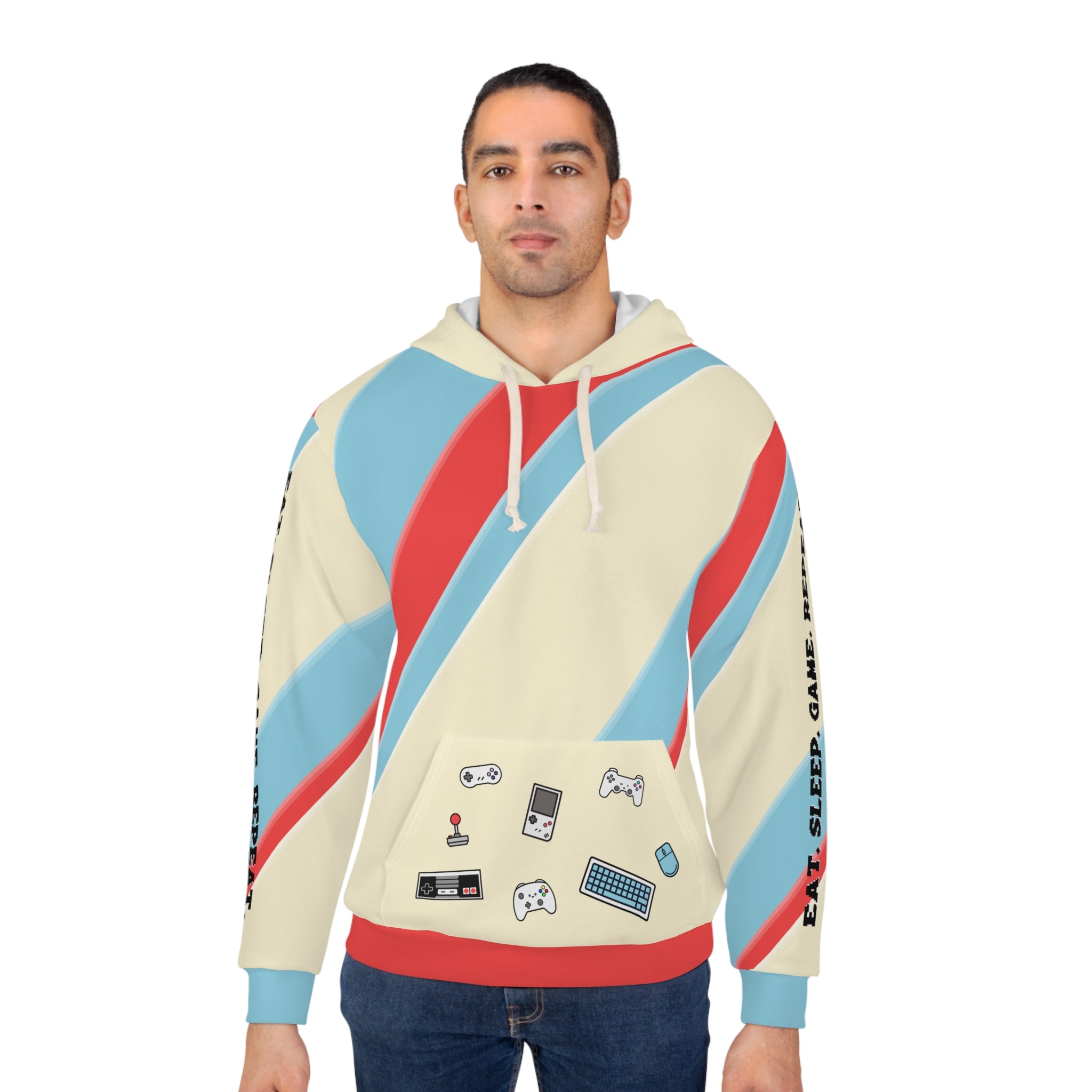 Unisex Retro Gamer All Over Print Hoodie   