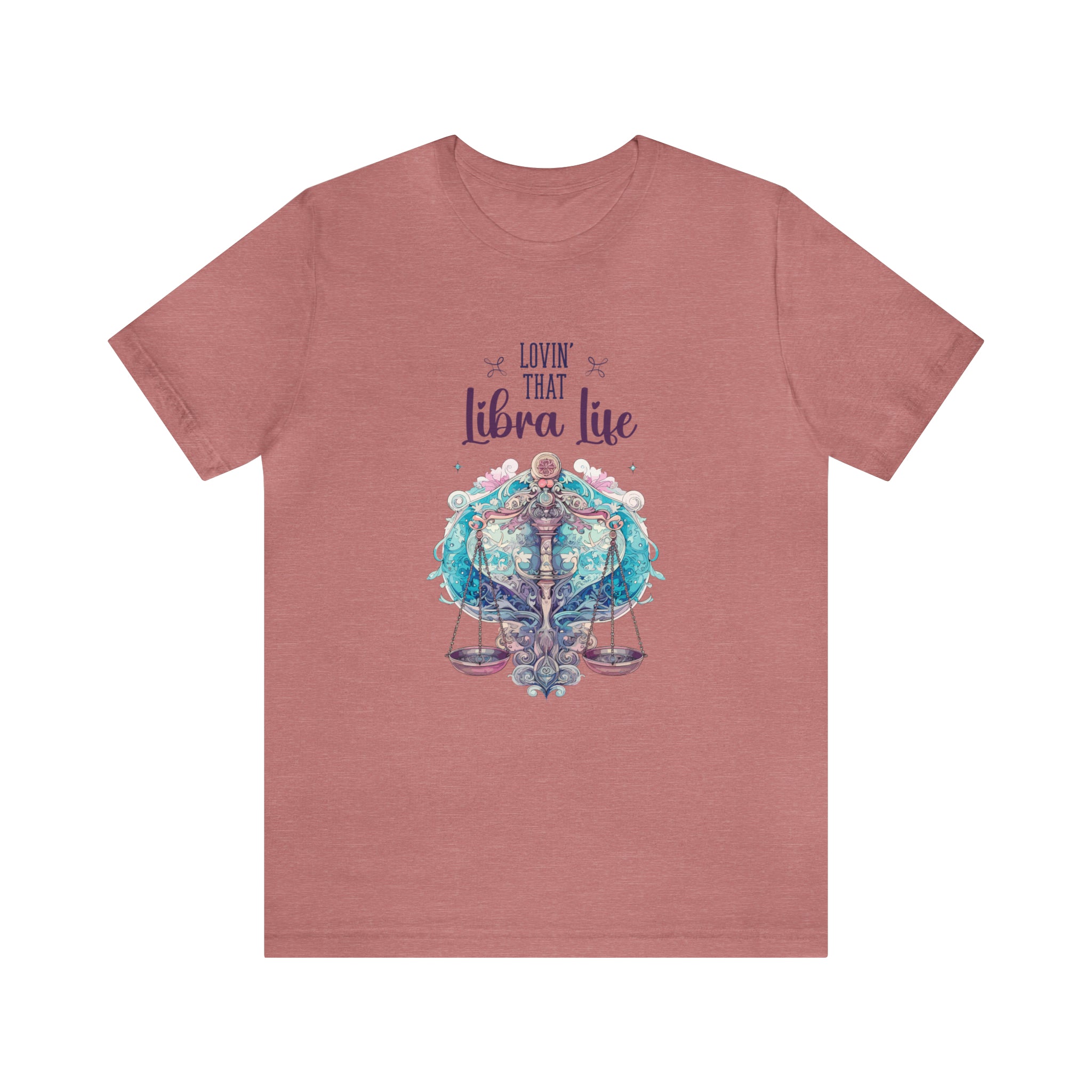 Unisex Libra Life T Shirt Heather Mauve S 