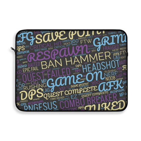 Gaming Words Laptop Sleeve 15"  