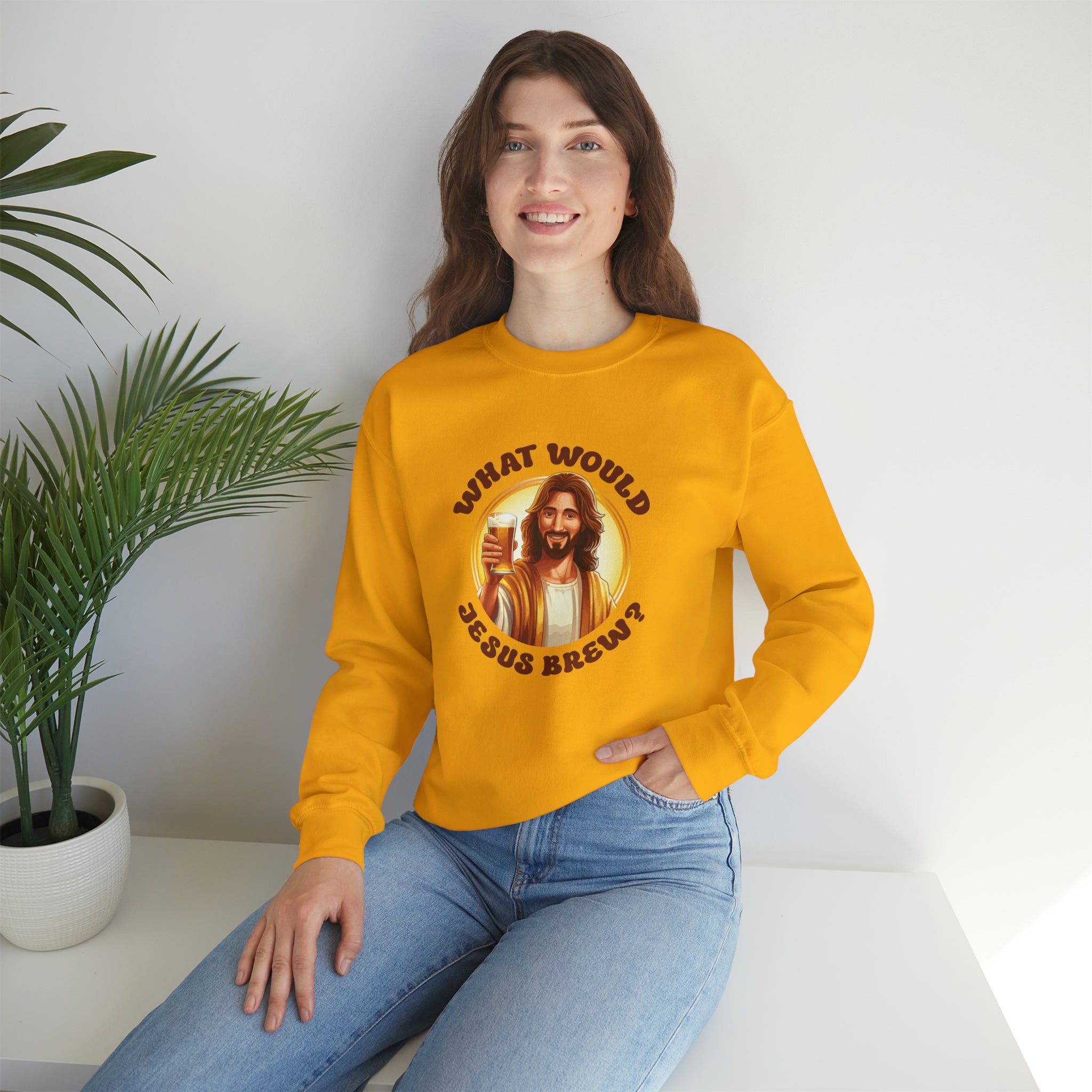 Unisex What Would Jesus Brew Beer Sweatshirt   