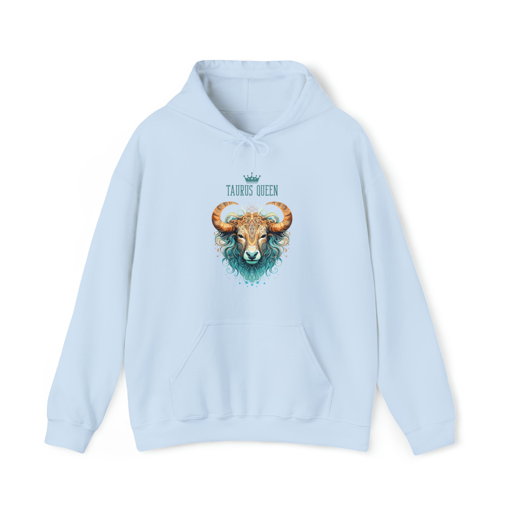 Womens Taurus Queen Hoodie Light Blue S 