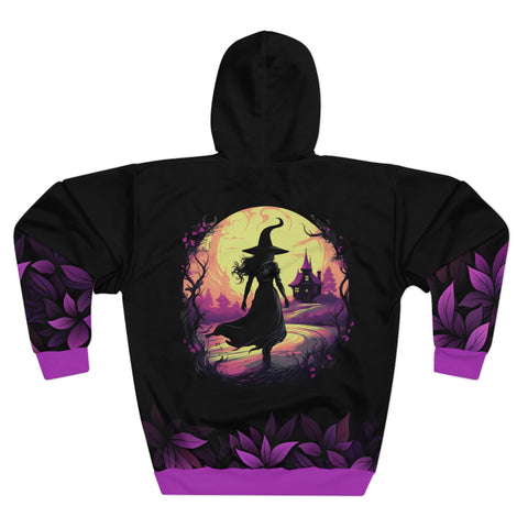 Unisex Purple Witch All Over Print Hoodie   