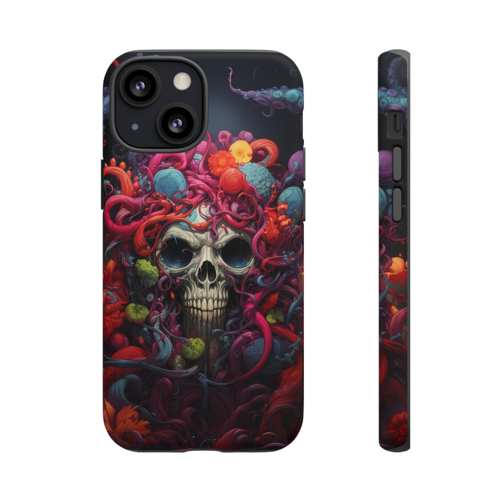 Psychedelic Skull & Tentacles Phone Case iPhone 13 Mini Matte 