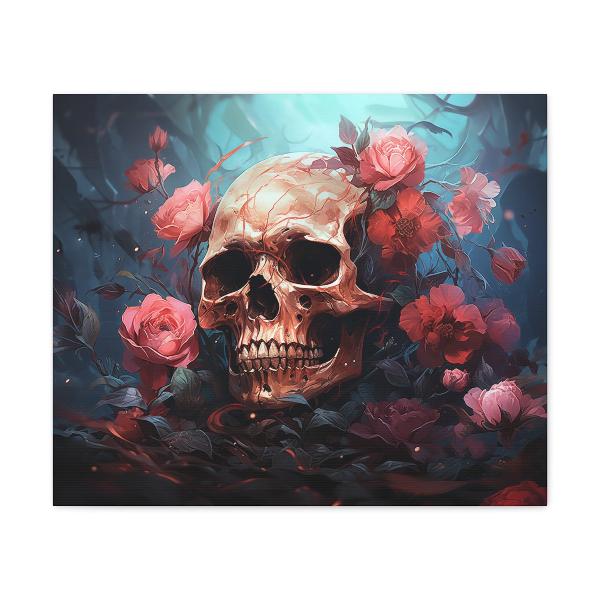 Skull & Roses Wall Art 24″ x 20″ 1.25" 