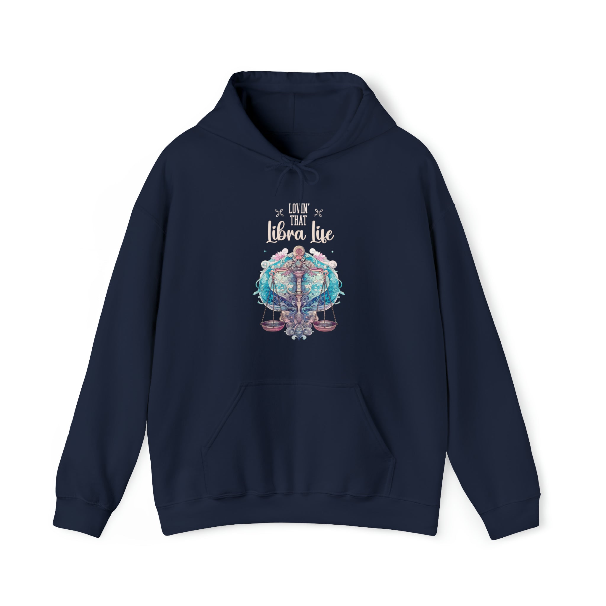 Unisex Libra Life Hoodie Navy S 