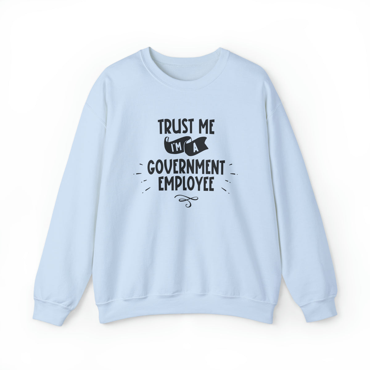 Unisex Trust Me I'm a Government Employee Sweatshirt S Light Blue 