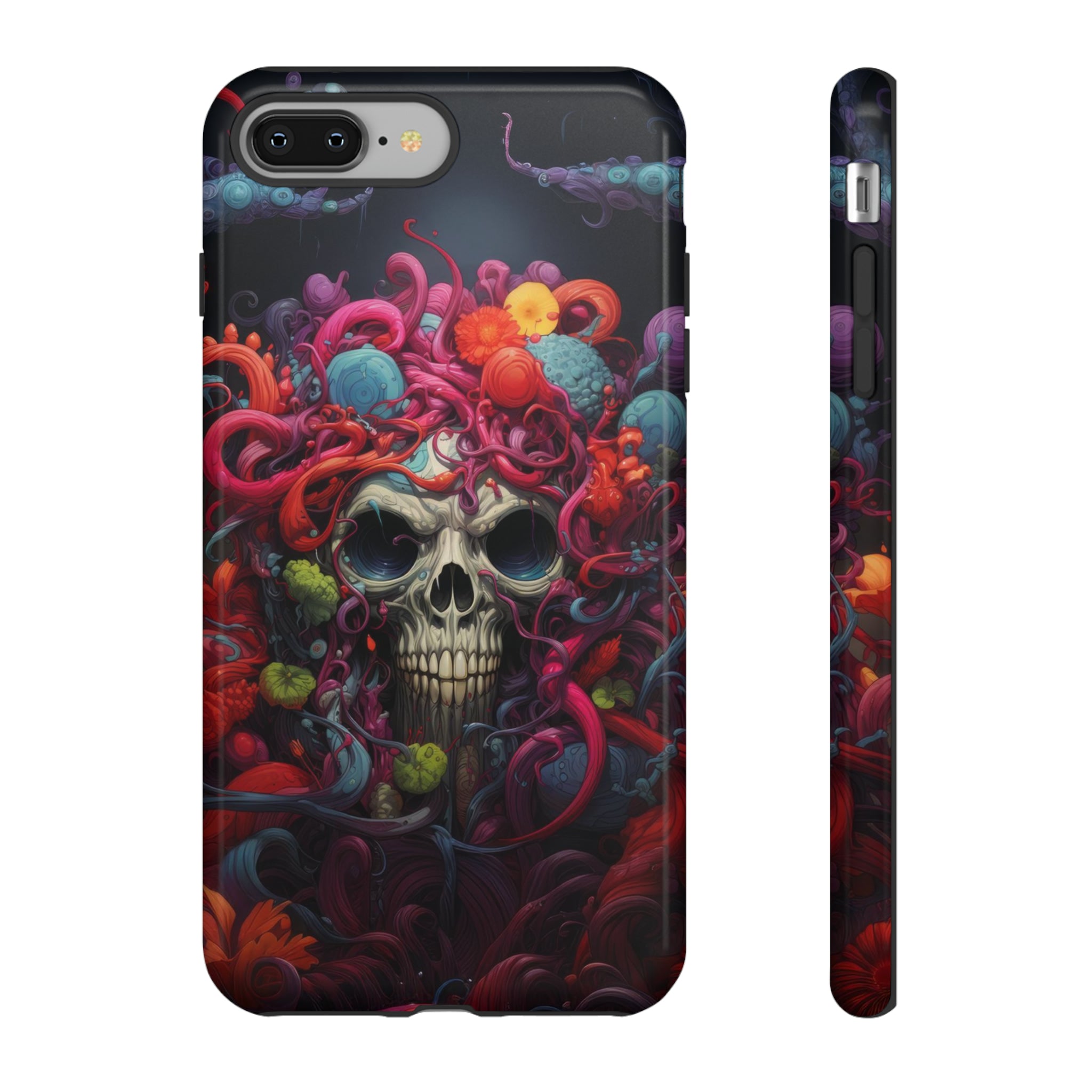 Psychedelic Skull & Tentacles Phone Case iPhone 8 Plus Glossy 