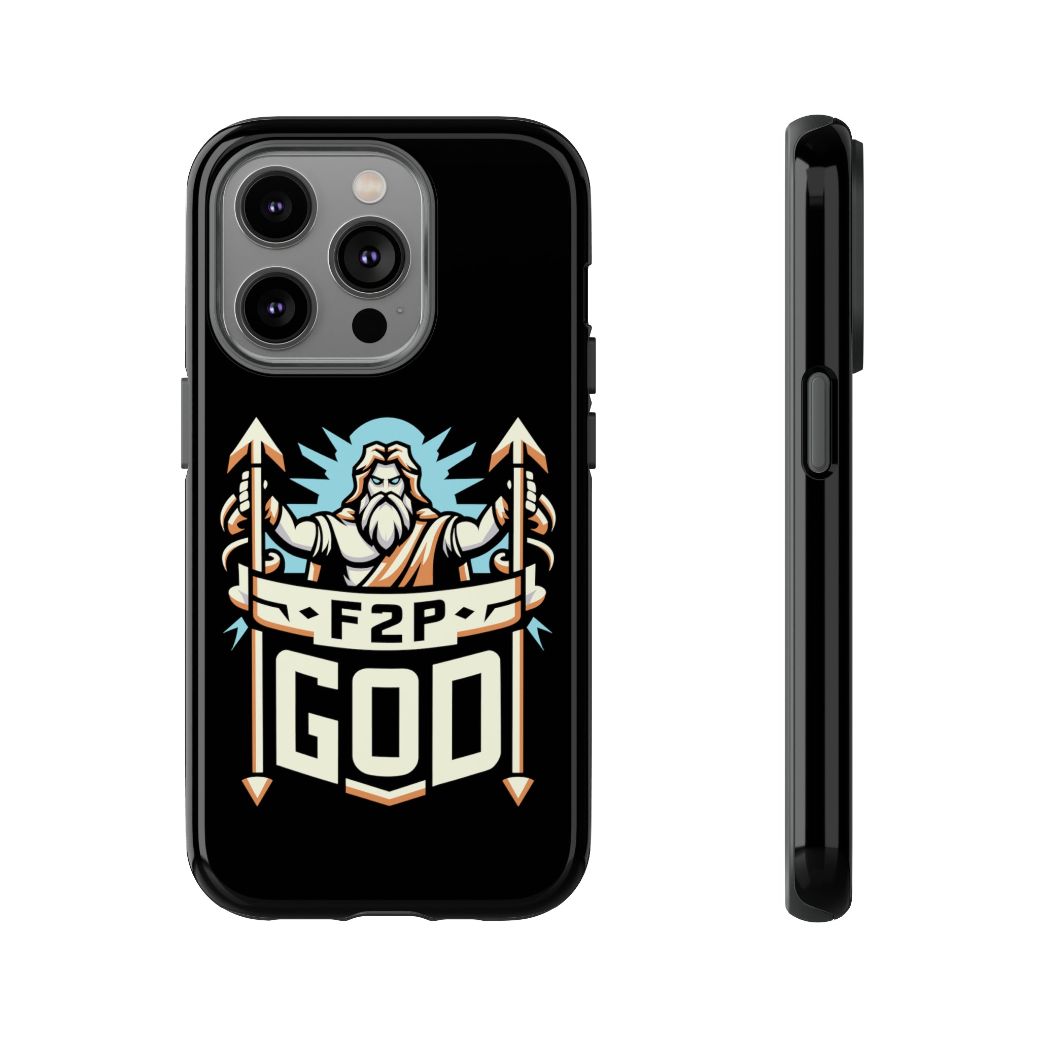 F2P God Phone Case iPhone 14 Pro Glossy 