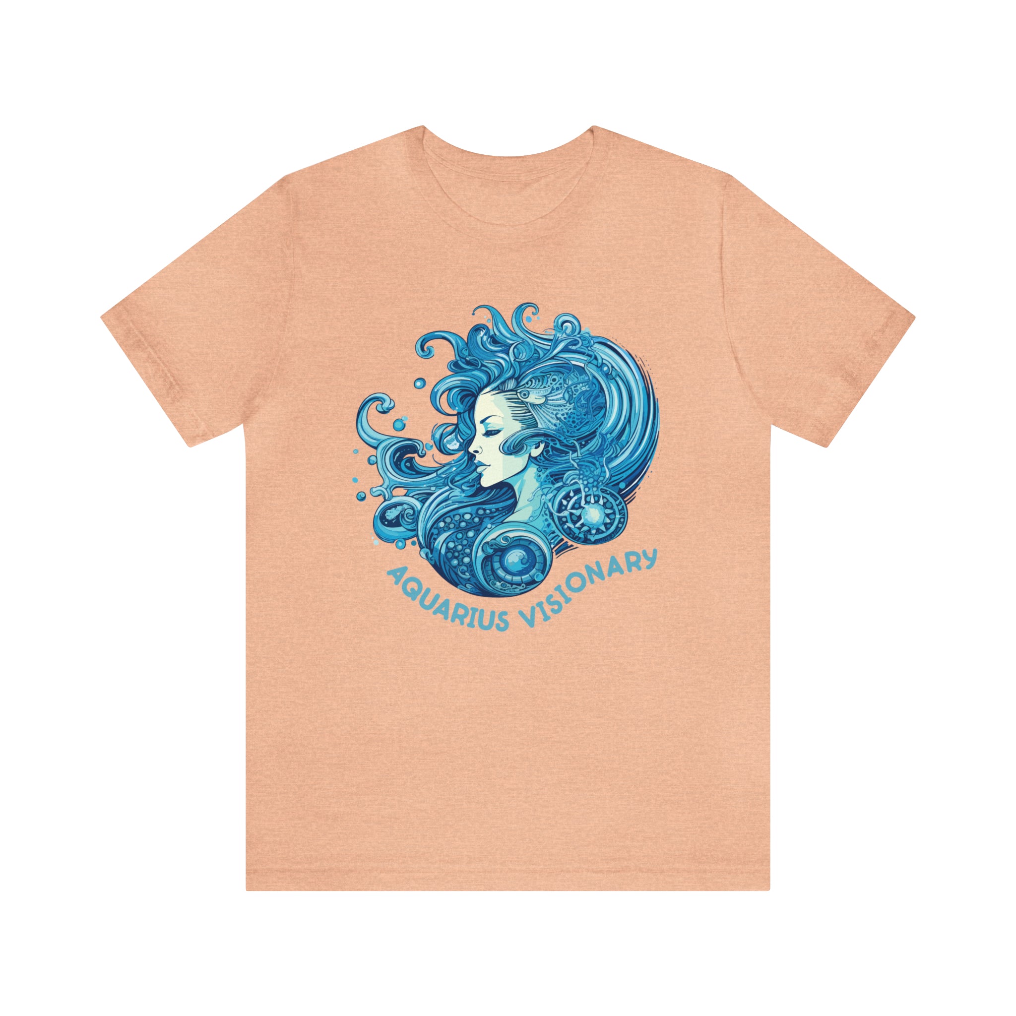 Unisex Aquarius Visionary T Shirt Heather Peach S 