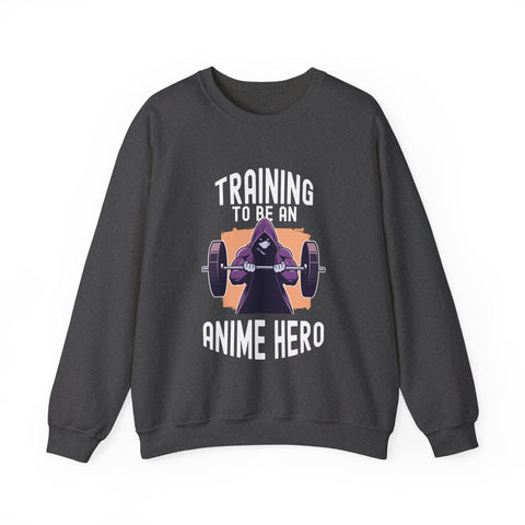 Unisex Training to be an Anime Hero Sweatshirt S Dark Heather 